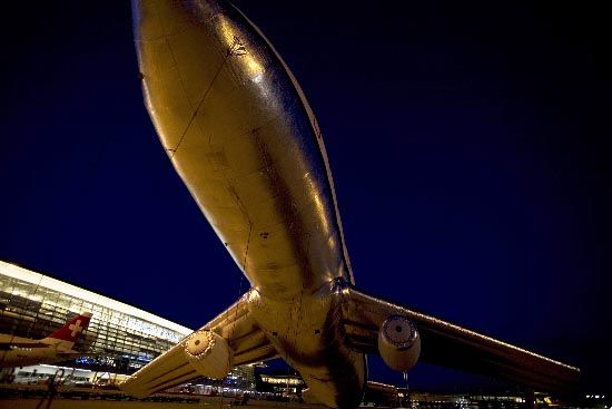 An inflatable plane (42 photos)