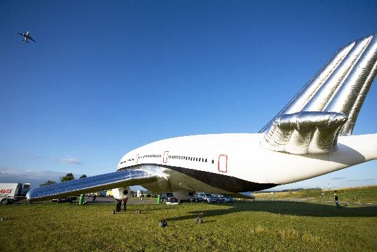 An inflatable plane (42 photos)