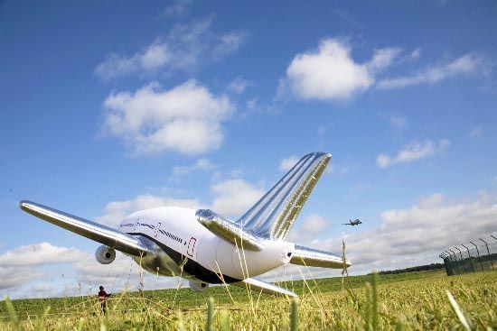 An inflatable plane (42 photos)
