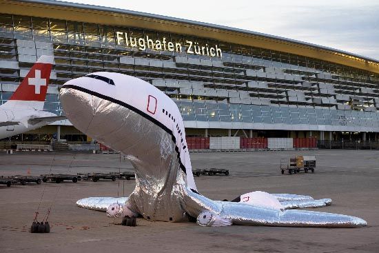 An inflatable plane (42 photos)
