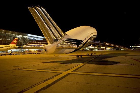 An inflatable plane (42 photos)