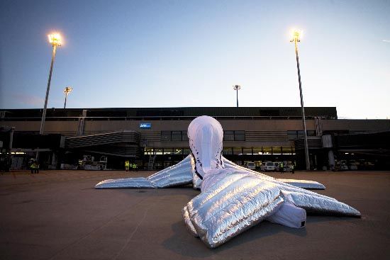 An inflatable plane (42 photos)