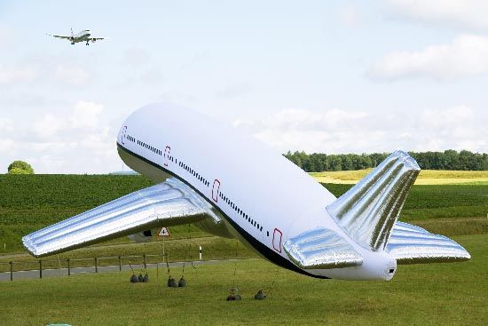 An inflatable plane (42 photos)