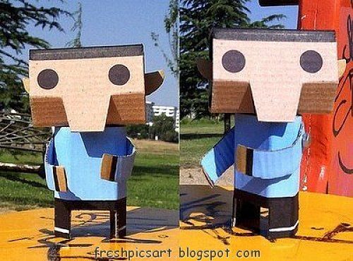 Crafts and figures with cardboard boxes, fun ideas! (27 photos)