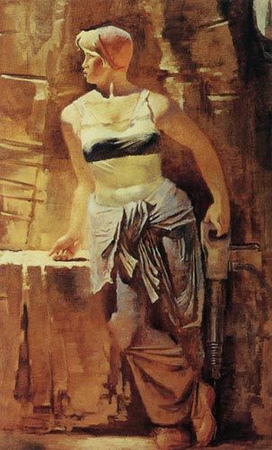 Soviet women drawn by Soviet painters (15 photos)