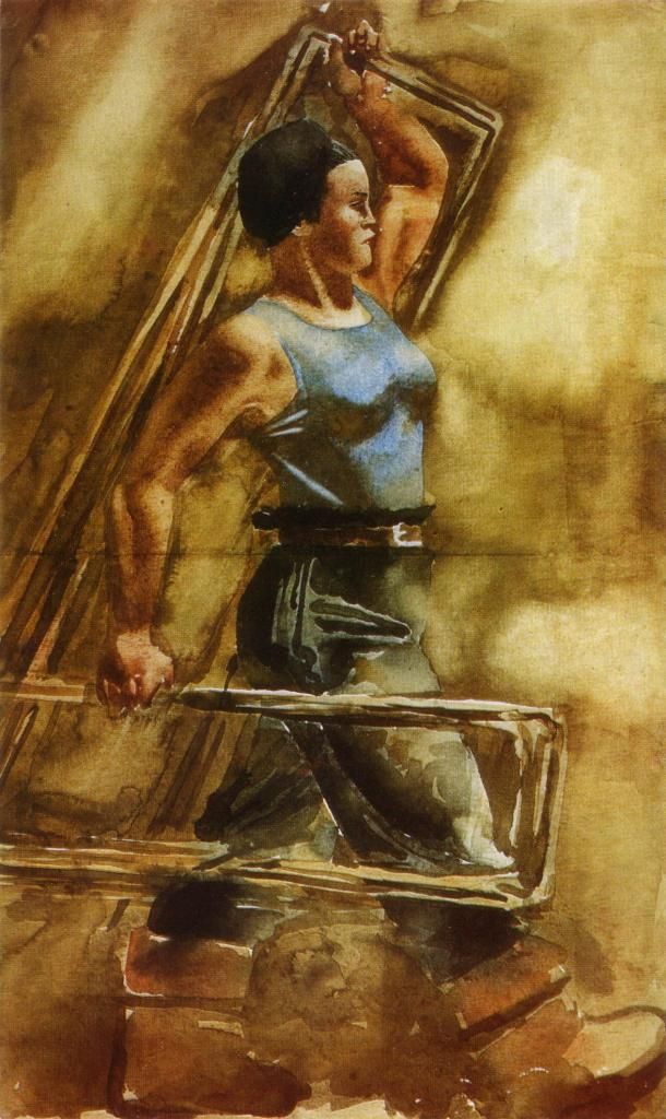 Soviet women drawn by Soviet painters (15 photos)