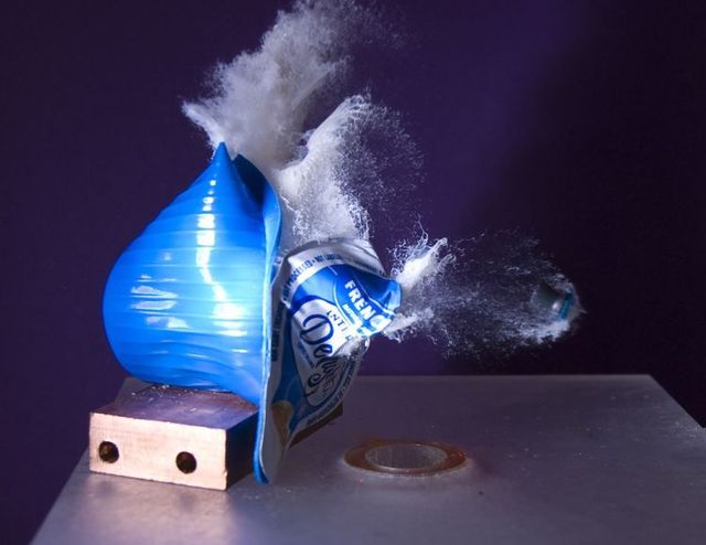 Great shots made in the moment of explosion of different objects by bullets (26 photos)