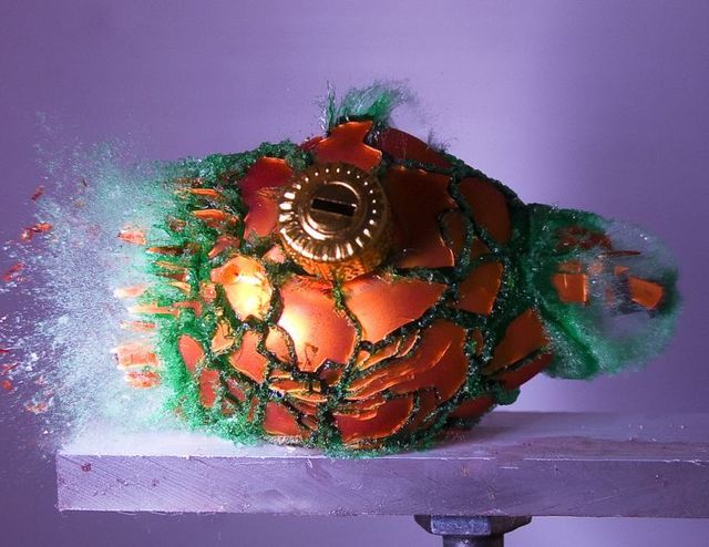 Great shots made in the moment of explosion of different objects by bullets (26 photos)