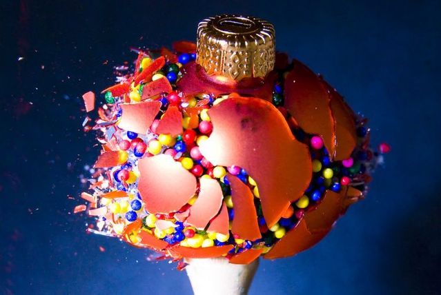 Great shots made in the moment of explosion of different objects by bullets (26 photos)