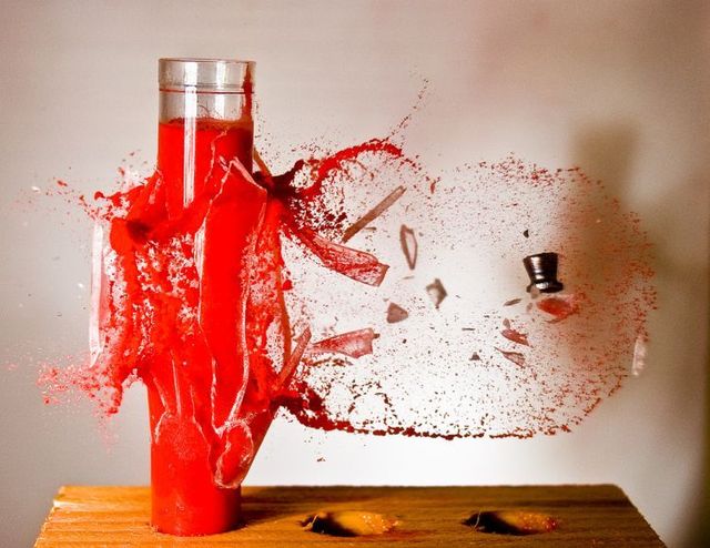 Great shots made in the moment of explosion of different objects by bullets (26 photos)