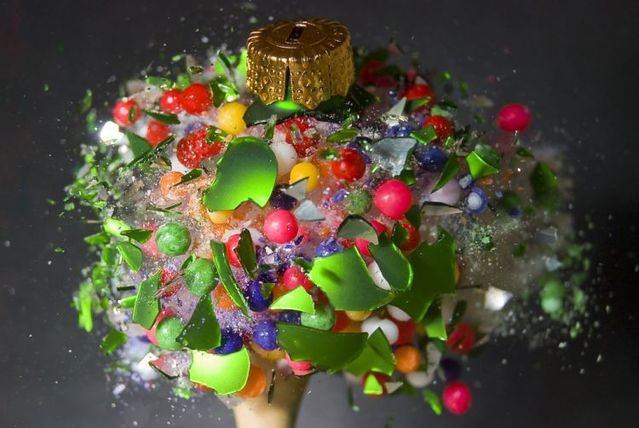 Great shots made in the moment of explosion of different objects by bullets (26 photos)