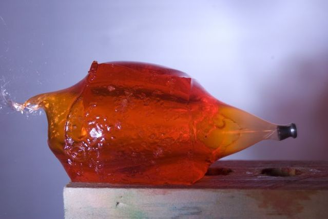 Great shots made in the moment of explosion of different objects by bullets (26 photos)