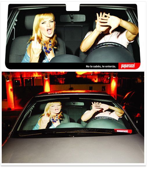Magazine ad to put on car windshields (3 photos)
