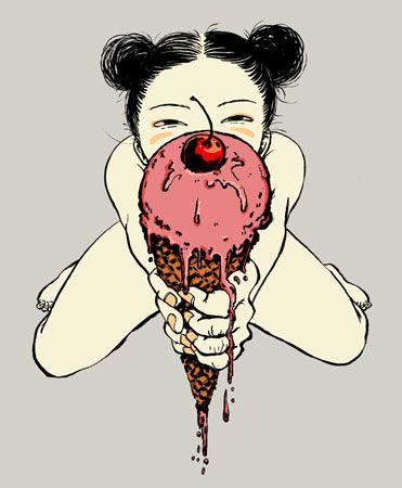 Yuko Shimizu - Letters of desire. A little bit strange illustrations (23 photos)