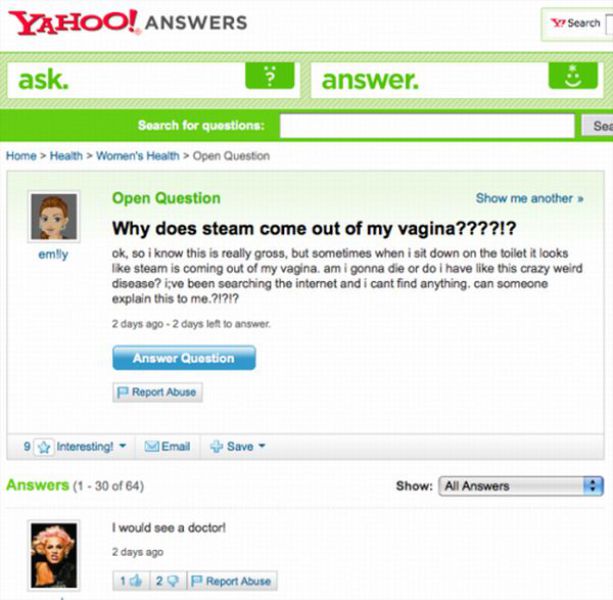 ITT Hilarious Yahoo! Answers questions IGN Boards