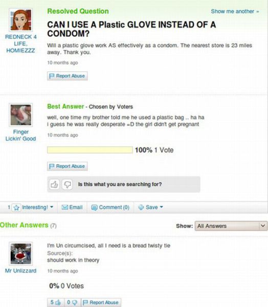 The Best from Yahoo Answers. Part 2 (45 pics)